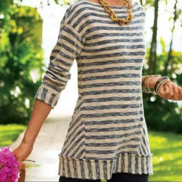 Soft Surroundings Striped Tunic Sweater - Picture 7 of 7